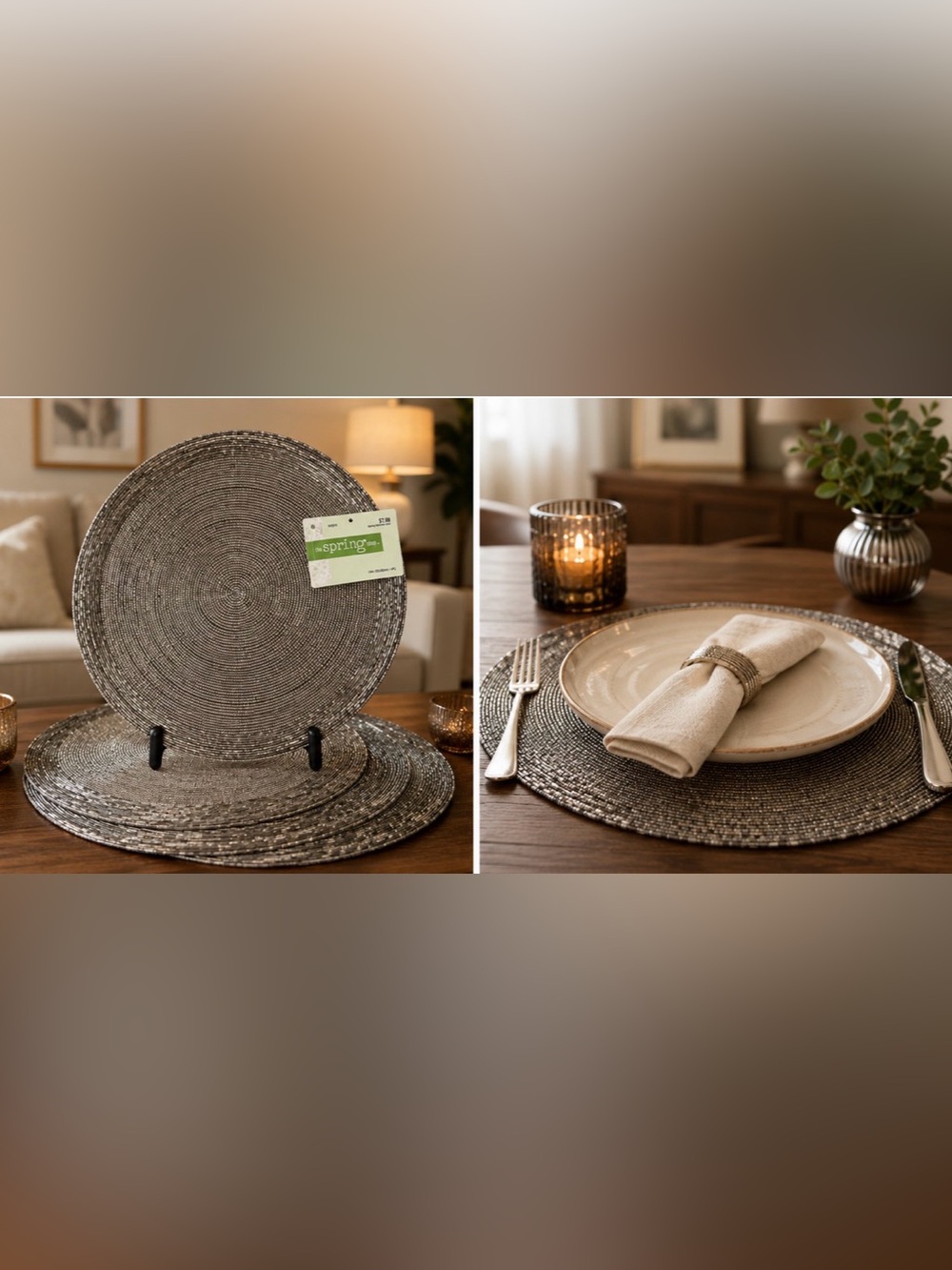 Handmade Beaded Charger Placemats Set of 4
